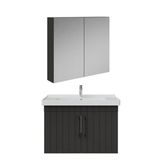 Creavit D20 80Cm Kapaklı Lavabo Dolabı Dolaplı Ayna Takımı Antrasit Lake