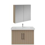 Creavit D20 80Cm Kapaklı Lavabo Dolabı Dolaplı Ayna Takımı Dafne Lake