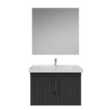 Creavit D20 80Cm Kapaklı Lavabo Dolabı Düz Ayna Takımı AntrasitLake