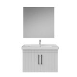 Creavit D20 80Cm Kapaklı Lavabo Dolabı Düz Ayna Takımı Beyaz Lake