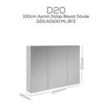 Creavit D20 Beyaz 1000x700x130 mm Aynalı Dolap