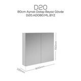 Creavit D20 Beyaz 800x700x130 mm Aynalı Dolap