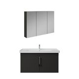Creavit D20 Kapaklı Lavabo Dolabı Dolaplı Ayna Takımı Antrasit 100 cm