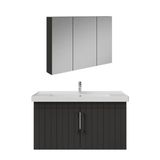 Creavit D20 Kapaklı Lavabo Dolabı Dolaplı Ayna Takımı Antrasit Lake 100 cm