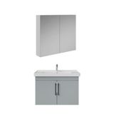 Creavit D20 Kapaklı Lavabo Dolabı Dolaplı Ayna Takımı Gri 80 Cm