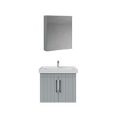 Creavit D20 Kapaklı Lavabo Dolabı Dolaplı Ayna Takımı Gri Lake 65 Cm