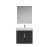 Creavit D20 Kapaklı Lavabo Dolabı Düz Ayna Takımı Antrasit Lake 65 Cm