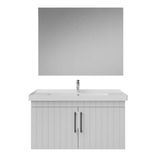 Creavit D20 Kapaklı Lavabo Dolabı Düz Ayna Takımı Beyaz Lake 100 cm