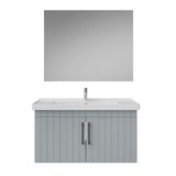 Creavit D20 Kapaklı Lavabo Dolabı Düz Ayna Takımı Gri Lake 100 cm