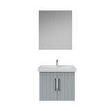Creavit D20 Kapaklı Lavabo Dolabı Düz Ayna Takımı Gri Lake 65 Cm