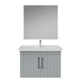 Creavit D20 Kapaklı Lavabo Dolabı Düz Ayna Takımı Gri Lake 80Cm