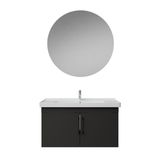 Creavit D20 Kapaklı Lavabo Dolabı Yuvarlak Ayna Takımı Antrasit 100 Cm