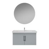 Creavit D20 Kapaklı Lavabo Dolabı Yuvarlak Ayna Takımı Gri 100 Cm