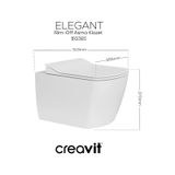 Creavit Elegant Beyaz Kanalsız Asma Klozet Eg321, Creavit Elegant Duroplast Yavaş Kapak Diğer