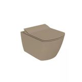 Creavit Elegant Kanalsız Mat Cappucino Asma Klozet Eg321-00Cm00e, Creavit Elegant Duroplast Yavaş Kapak