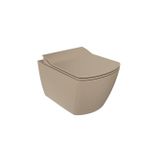 Creavit Elegant Rim-off Kanalsız Duroplast Yavaş Kapanan Klozet Kapaklı Mat Cappucino Set Mat Cappucino EG321-00CM00E-0000