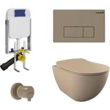 Creavit FE320 5 Beyaz Parça Set Cappicino Asma Klozet Gömme Rezervuar