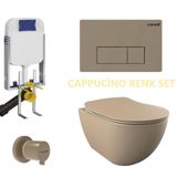 Creavit FE320 5 Parça Set Cappicino Asma Klozet Gömme Rezervuar