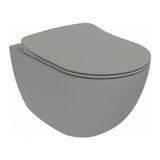 Creavit FE322 Free Rim-Off Kanalsız Duroplast Yavaş Kapanan Klozet Kapaklı Cool Grey Set-Mat Gri