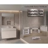Creavit Flexio 80 Cm Katlanabilir Banyo Dolabı Beyaz Set