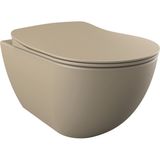 Creavıt Free Asma Klozet Cappucıno Mat + Cappucıno Soft Yavaş Kapanır Klozet Kapağı FE320.F0000+KC0903.01.0800E - Kaşmir