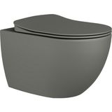 Creavit Free Kanalsız Cool Grey Asma Klozet FE322, Creavit Free Duck Droplast Yavaş Kapak - Gri