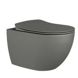 Creavit Free Kanalsız Cool Grey Asma Klozet Fe322, Creavit Free Duck Duroplast Yavaş Kapak