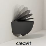 Creavit Free Kanalsız Mat Antrasit Asma Klozet FE322, Creavit Free Duck Duroplast Yavaş Kapak