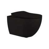 Creavit Free Rim-Off Kanalsız Asma Klozet (Fe322.sm) Mat Siyah + Duck Yavaş Kapanan Kapak Mat Siyah 2'Li Set