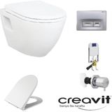 Creavit GR5001 Asma Klozet TP325 5'li Yavaş Mat Buton Kapak Gömme Rezervuar