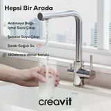 Creavit İçme Suyu Çıkışlı Krom Eviye Bataryası Dw8700