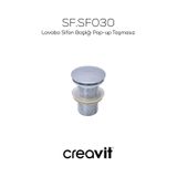 Creavit Lavabo Sifon Başlığı Pop-up Taşmasız Krom