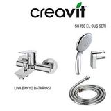 Creavit Liva Banyo Bataryası Ve Mafsallı El Duş Seti 3f Sh150 Gri