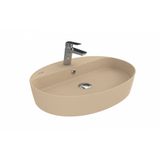 Creavit Loop LP161-00CM00E-0000 Mat Cappuccino 60 cm Oval İnce Masaüstü Setüstü Çanak Lavabo
