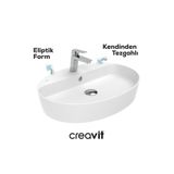 Creavit Loop Oval Beyaz Delikli Lavabo 60 Cm LP161