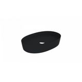 Creavit Loop Oval Mat Siyah 60 cm LP160-00SM00E-0000 İnce Masaüstü Setüstü Çanak Lavabo