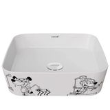 Creavit LP040 Loop Kare Çanak Lavabo 40 cm Karikatür Desen Uygulamalı