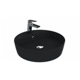 Creavit LP146-00SM00E-0000 Loop Siyah Mat Batarya Delikli 45 cm Yuvarlak Masaüstü Setüstü Çanak Lavabo