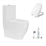 Creavit Mare Duvara Sıfır Kanalsız Klozet + Rezervuar + Duroplast Kapak + Çift Basmalı İç Takım Set