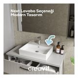 Creavit Next Kare Beyaz Delikli Lavabo 40x50 Cm NX242 - 40 cm