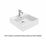 Creavit Next Tezgah Üstü Kare Lavabo Beyaz 50cm