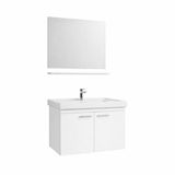 Creavit Note Banyo Dolabı Takımı Etajerli Ayna Beyaz 85 cm
