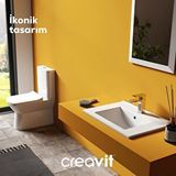 Creavit Nova Beyaz Kanalsız Duvara Sıfır Klozet Takımı Nv361, Creavit Lara Yavaş Kapak