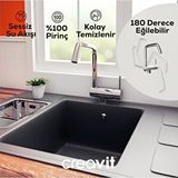 Creavit Pencere Önü Krom Eviye Bataryası Mf8600 Gri