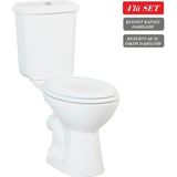 Creavit Pitta Arkadan Çıkışlı Klozet + Rezervuar + Iç Takım + Çınar Tp Yavaş Kapanan Kapak 4 'lü Set - Beyaz