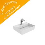 Creavit RB051 Ruby 50x40 cm İnci Mat Beyaz Tezgah Üzeri Lavabo