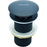Creavit SF030 Pop-Up Sifon Başlığı Siyah Mat Taşmasız Krom Lavabo Tapası Basmalı