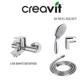 Creavit SH150 Mafsallı El Duş Seti 3f ve Liva Banyo Bataryası