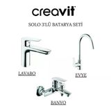 Creavit Solo Krom Lavabo-Banyo-Eviye Bataryası 3'Lü Set So1500-So2500-So8500
