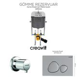 Creavit Spa Mat Gri Gömme Rezervuar Seti Asma Klozet Uyumlu 8 Cm 3/6 Litre Gr5001-Gp7002-Ms.ac50l